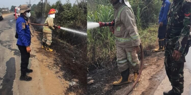 Dua Titik Kebakaran Mengamuk di Niaso, Damkarmat Muaro Jambi Bergerak Kilat